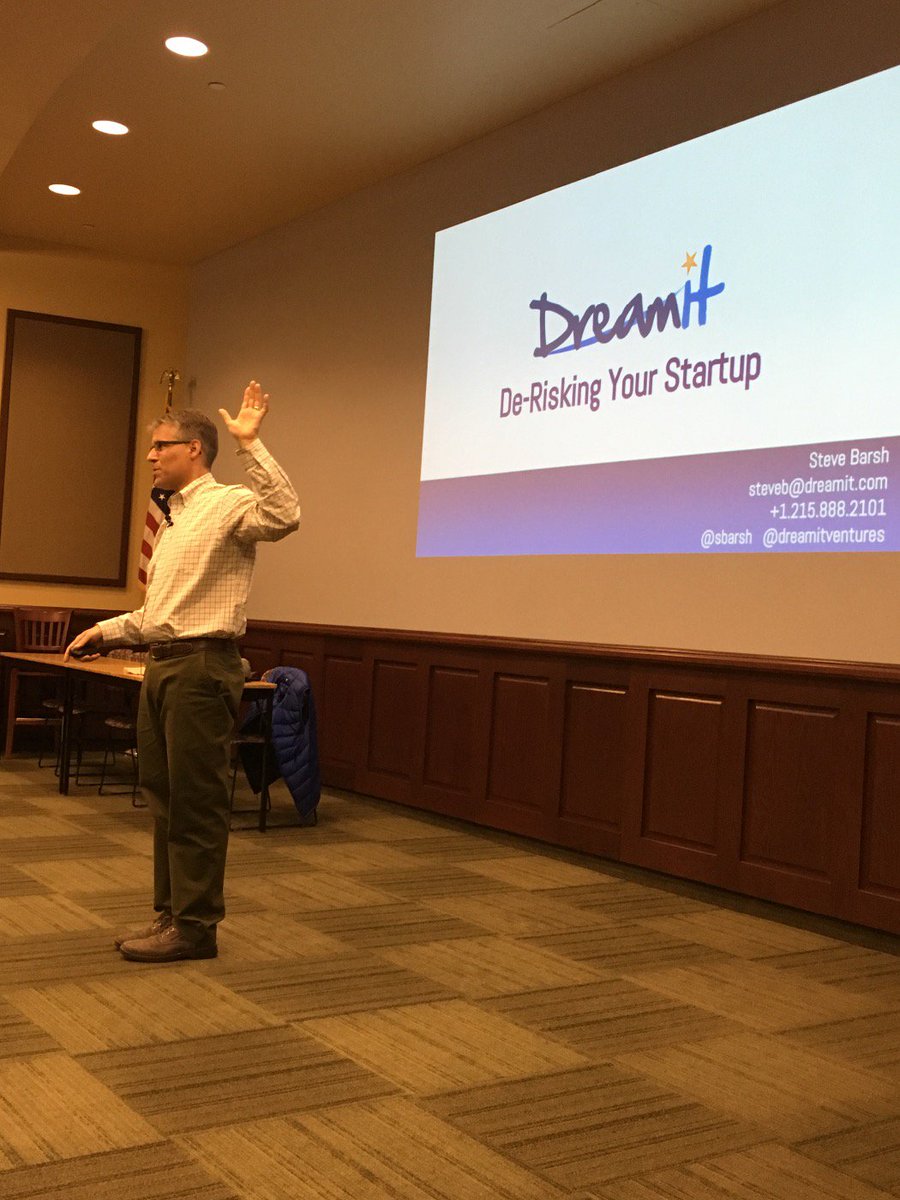 lerickson's tweet photo. Derisking your startup @sbarsh @DreamitVentures #GEWPennState https://t.co/QDZvx1vZub