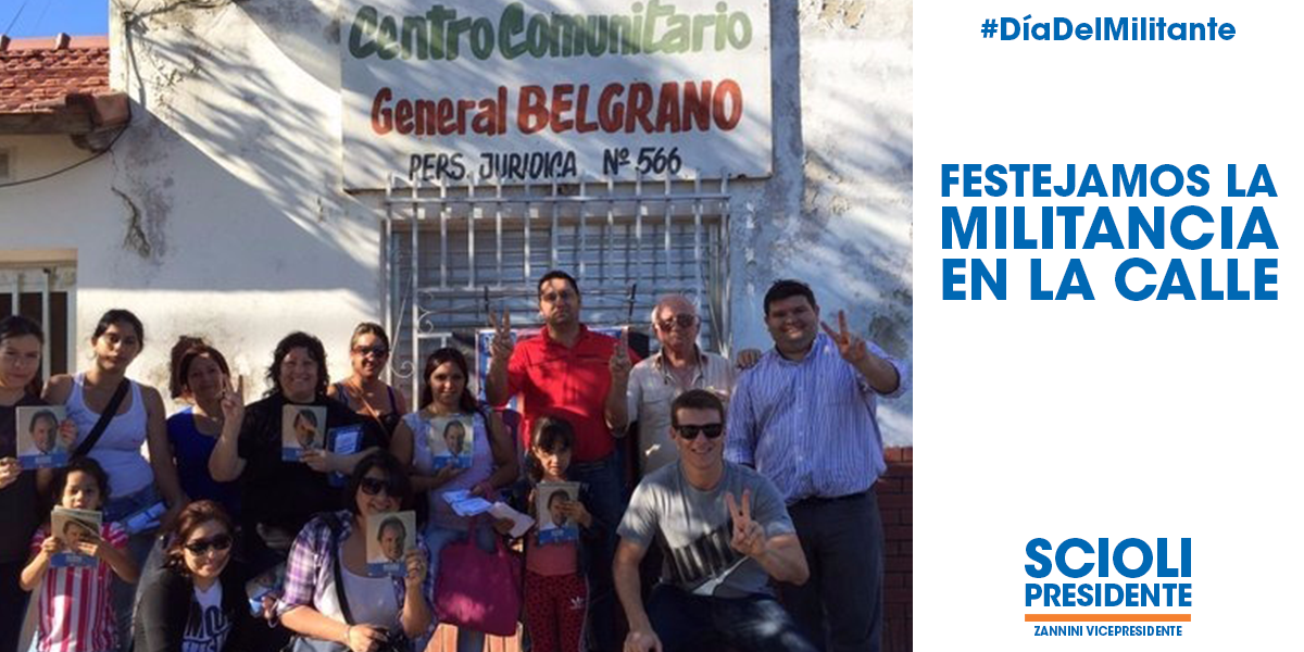 pjconquintela's tweet photo. Celebramos el #DíaDelMilitante militando x el triunfo d @danielscioli, q será la derrota dl ajuste #ScioliPresidente https://t.co/Vi3ux5mwVd
