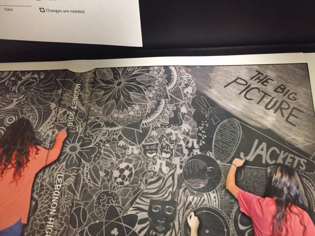 LHSPubNews's tweet photo. A sneak peak at the Magnet Yearbook cover art!  Thank you to the art department for making this cover one of a kind! https://t.co/hlpeLlFBEJ