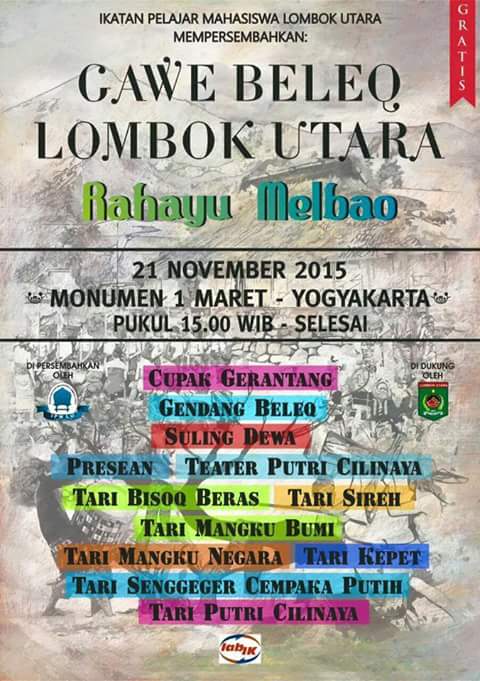 Jangan sampai Ketinggalan semeton lombok jogja #gawebeleqipmlu2015