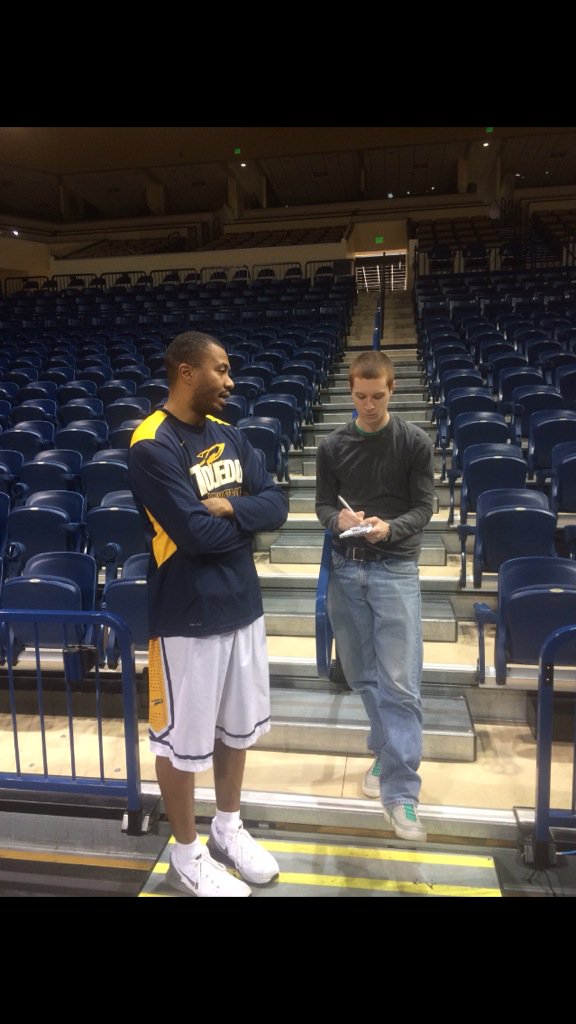 Interview after practice with the media today