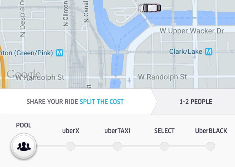 Here's to more rides with strangers!!uberPOOL finally in Chicago.