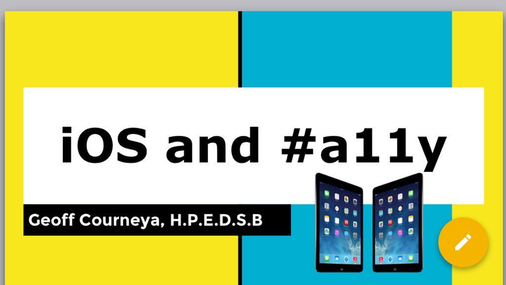 Great day learning together with Vision, Deaf and S.E.A staff in <a href="/HWCDSB/">HWCDSB</a> about iOS #a11y