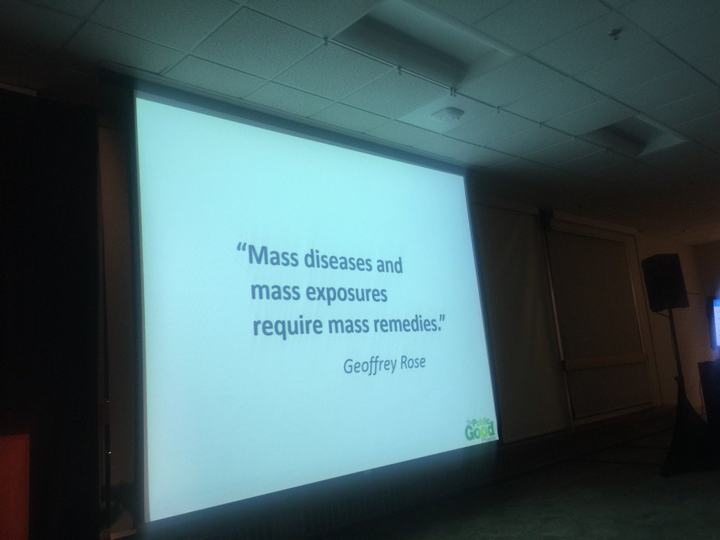 sandrogalea's tweet photo. Mass diseases and mass exposures require mass solutions. Geoffrey Rose via Tom Farley @BUSPH #phf2015 #publichealth https://t.co/GloxRf5hdM