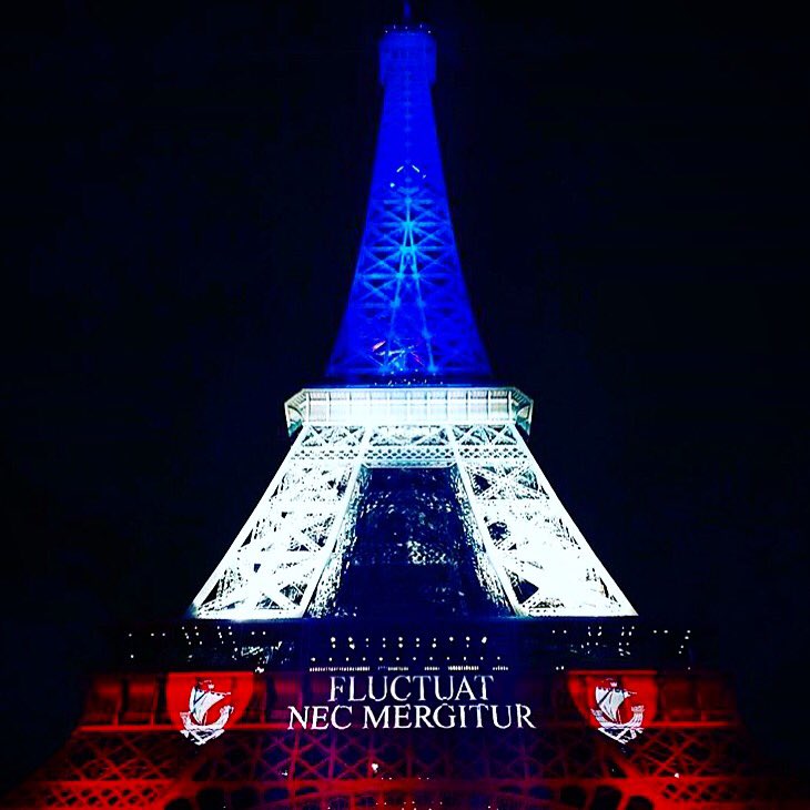 creativefabien's tweet photo. Fluctuat Nec Mergitur the Iron Lady in one of its finest dress to honor the fallen #RememberFriday13th #ItsYouItsme https://t.co/LozMVt6KUy