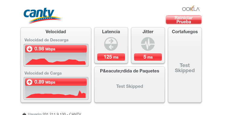 YencyDx's tweet photo. @ContactoCantv como podran observar la lentitud del servicio de aba persiste, y la latencia,muy mala para los juegos https://t.co/TYKSQZiuHT