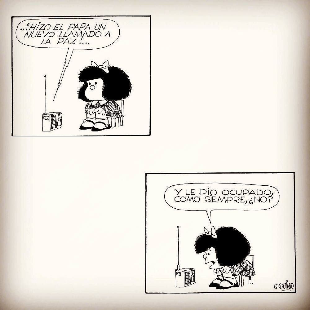 AngelaLucia77's tweet photo. #Mafalda #Quino #Paz #NoMásGuerras #Basta #InstaPaz https://t.co/5VFjywWxVj