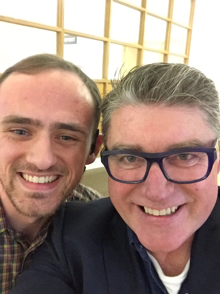 Pat_Shortt's tweet photo. @TheGothamite @gazzachef @KennedyLucy @martinkingtv3 he just wouldn't let me go #7oclockshow https://t.co/yw1pcTXZ2n