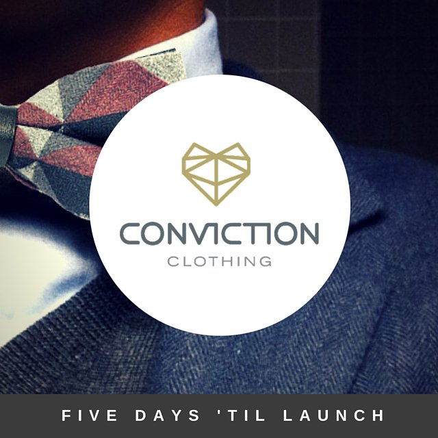 We're opening in 5 days! Conviction is your place for #bowties, #lapelpins and #cufflinks
