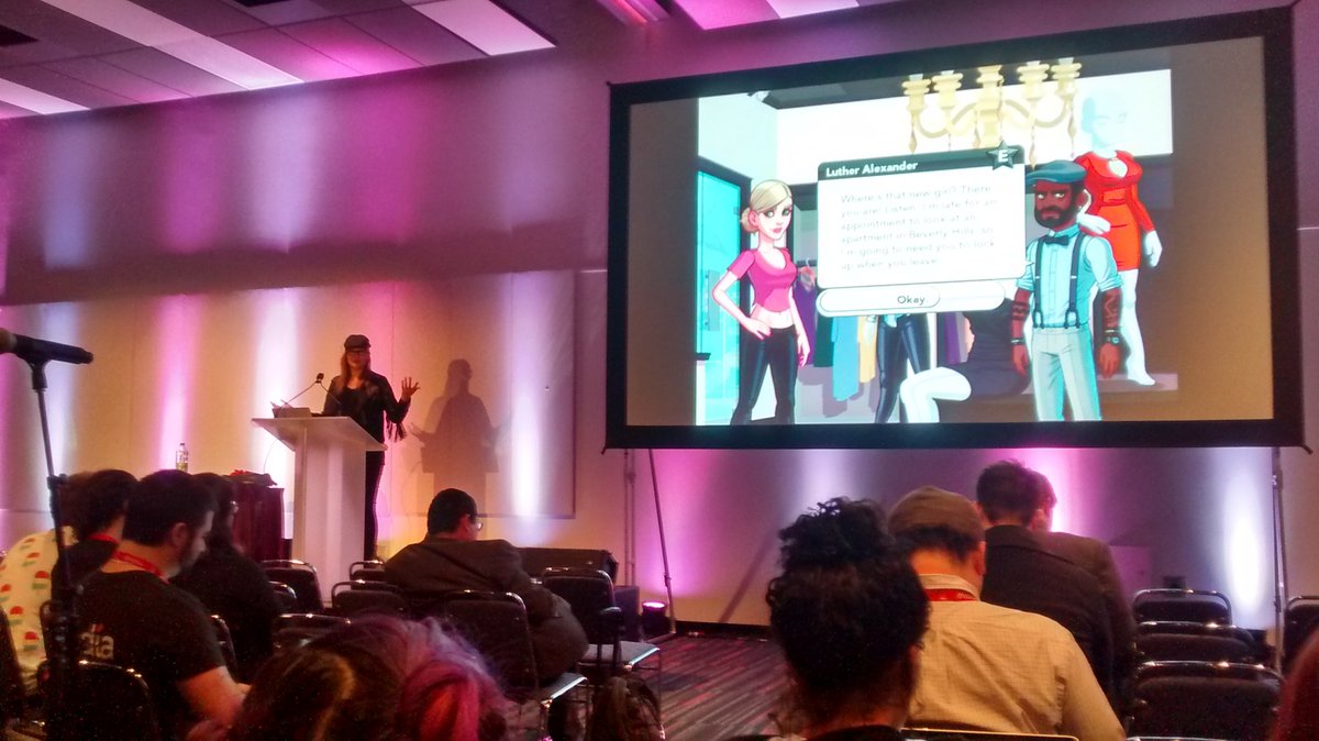 osamadorias's tweet photo. Sitting with @janamakesgames for a talk by @Bren67 of @SiliconSisters about @KimKardashian. #MIGS15 https://t.co/JXE5IlFRPh