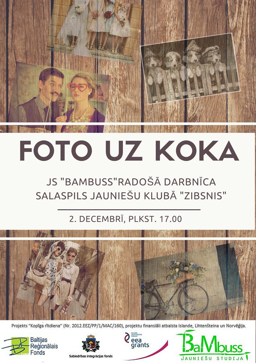 Ar radošo darbnīcu „Foto uz koka” dosimies vizītē uz Salaspils jauniešu klubu „ZIBSNIS”