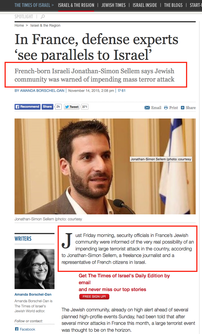 DerorCurrency's tweet photo. Why did Times of Israel *change its story*, that French Jewish community warned on Friday morning of #ParisAttacks? https://t.co/hEIJS3wuep