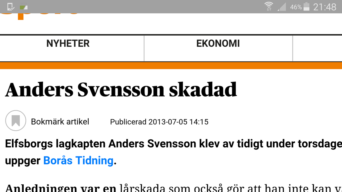 PierreMathisson's tweet photo. Gammal artikel men varför kallade de det för "Anders Svensson skadad" och inte "Taco-paj"? https://t.co/mjiPHotvLi