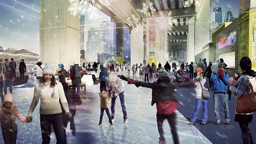 Project will bring parks, bike paths and kids events to area beneath Gardiner Expressway.
bit.ly/1QsKMiR