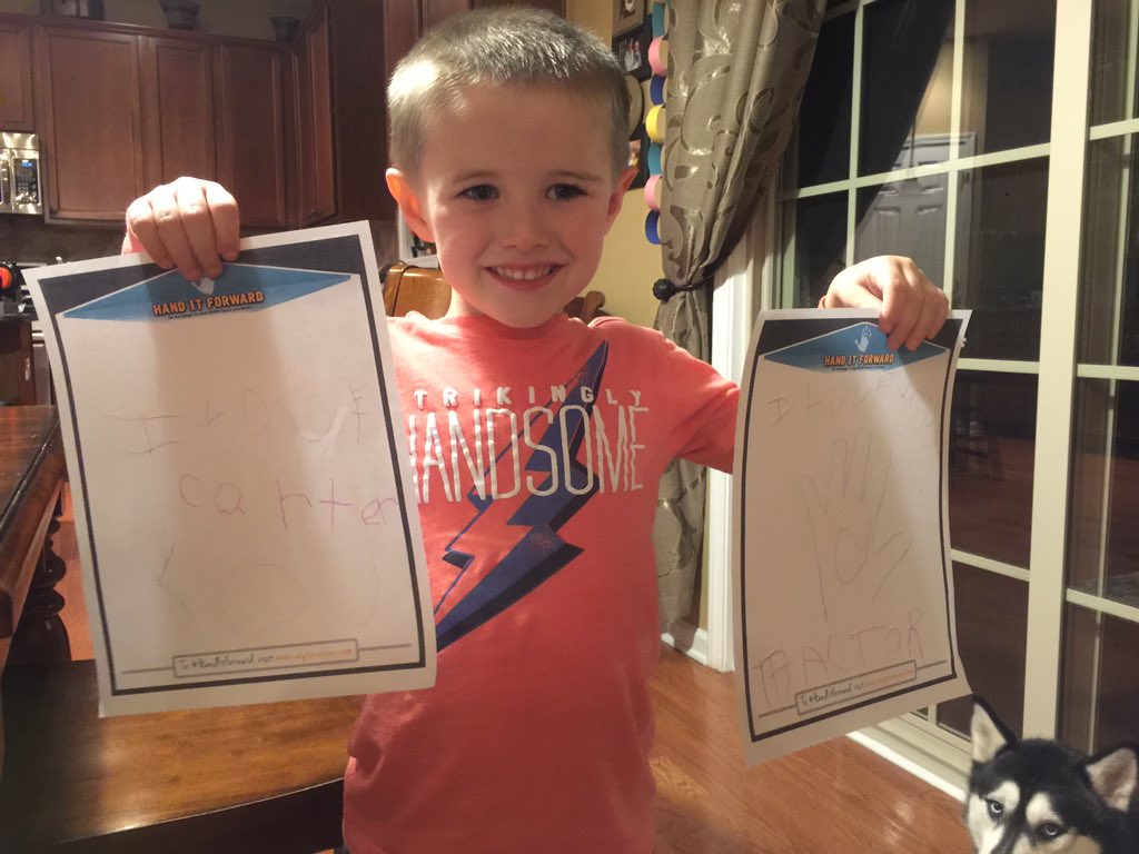 coytecooper's tweet photo. My little man Cube getting in on #HandItForward campaign action! Hope all my followers will get involved! https://t.co/uZWF2DXSim