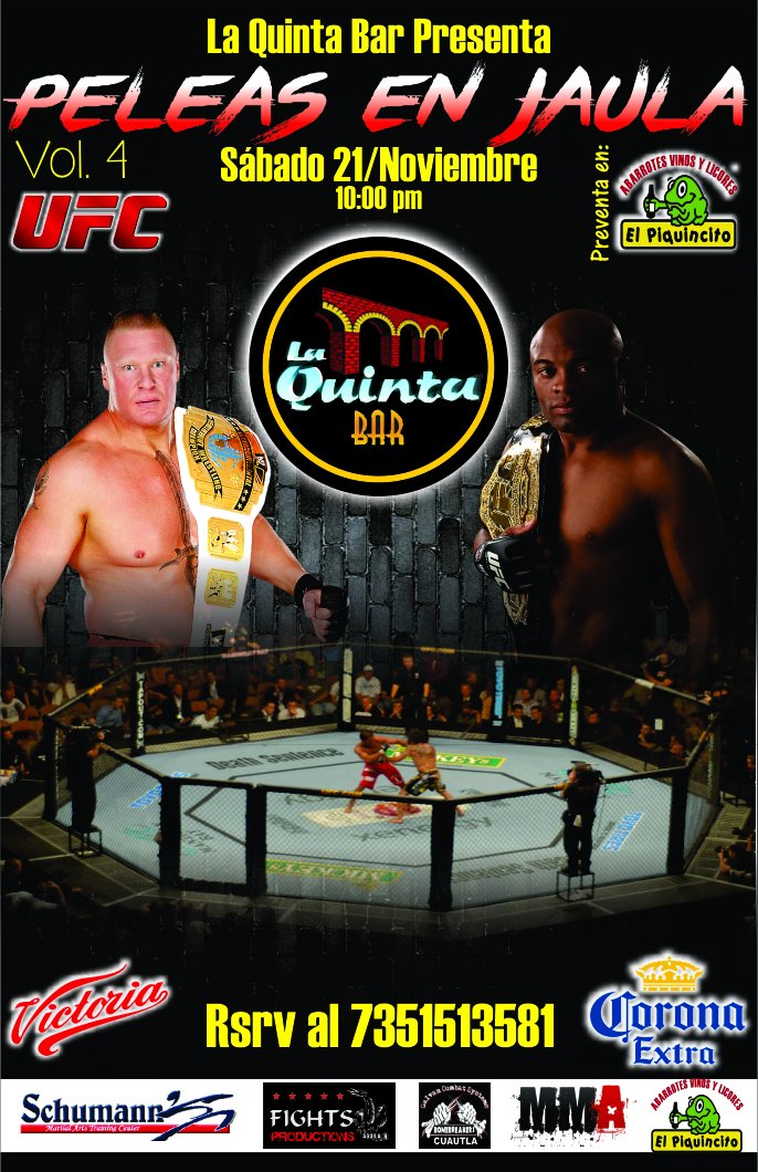 TurisTandoMor's tweet photo. Peleas en Jaula !!!

MMA en La Quinta Bar... Sab 21/Nov

Rsrv 7351513581 https://t.co/YGYGxjKDIt