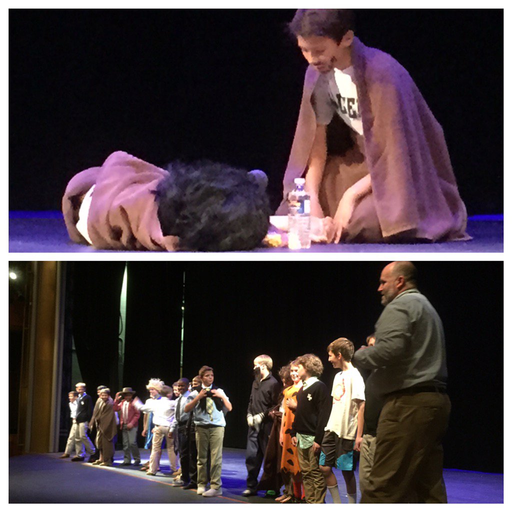 senorbus's tweet image. Jaime Wasson's 6th grade class performs scenes from The Epic of Gilgamesh (circa 3200 BCE) @MalvernPrep #6GA