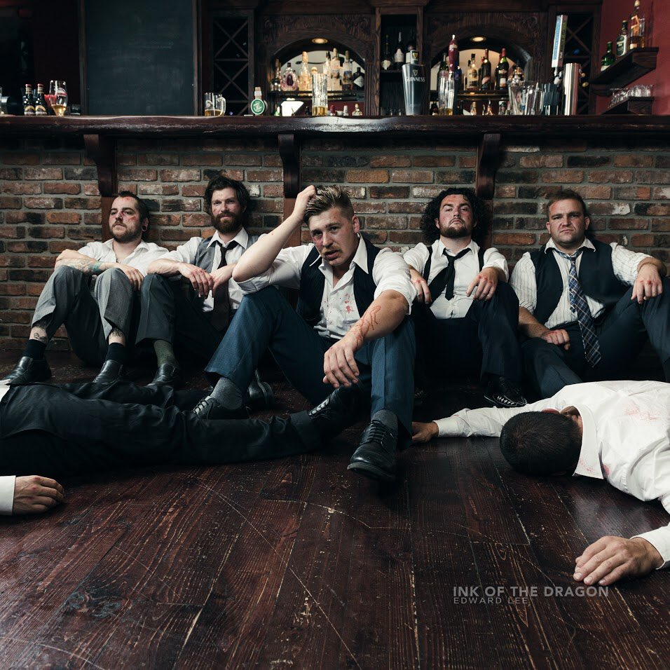 Thanks <a href="/inkofthedragon/">Ink of the Dragon</a> for this slick promo shot!! #barfight #rocknroll #blood