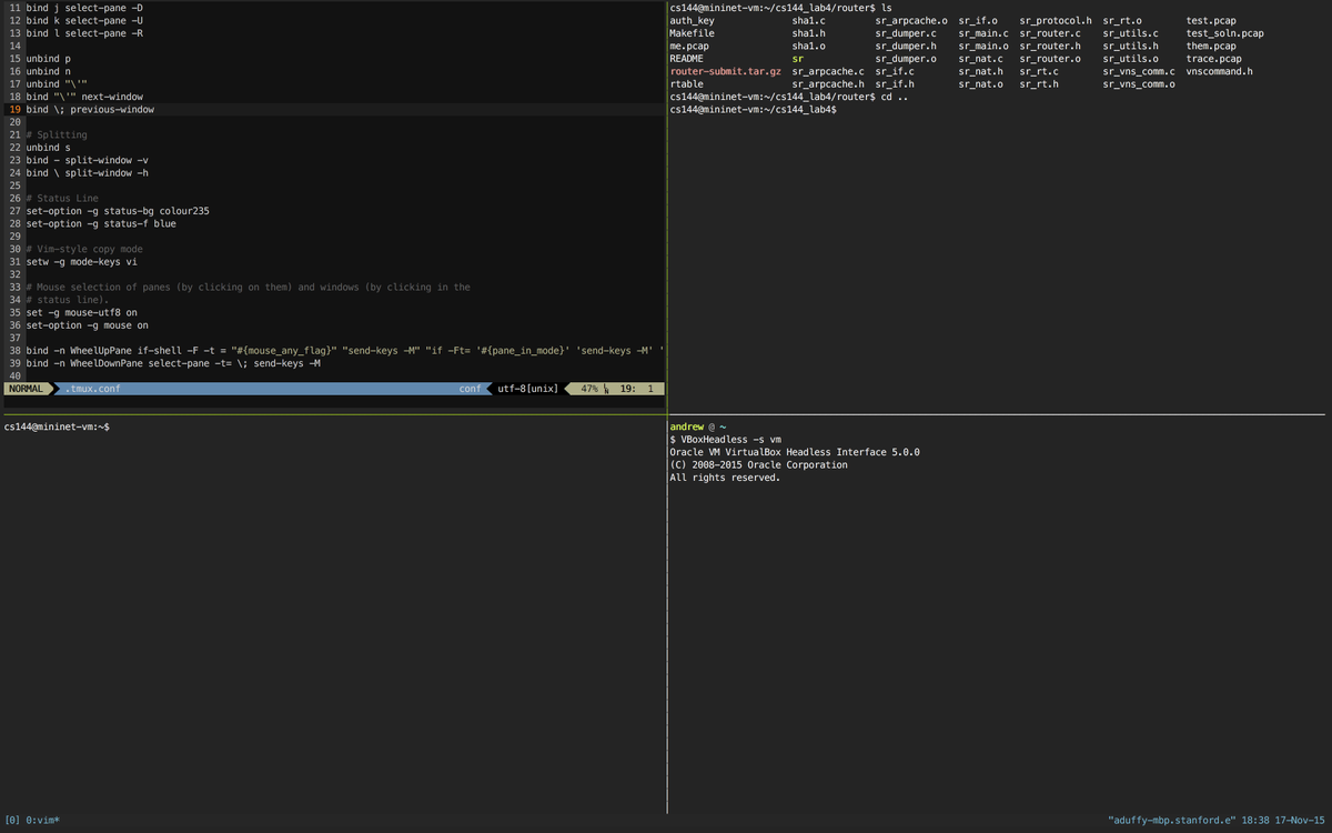 andreweduffy's tweet photo. Back to school tip: always use $tmux #multiplexing #multiwinning https://t.co/AFZRQFOclQ