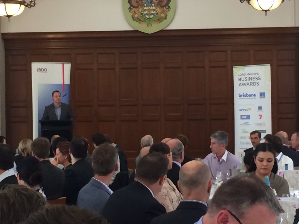 BDOAustralia's tweet photo. Proud to support Lord Mayor Business Awards winners lunch today @brisbanecityqld Welcome by @Schrinner #LMBA2015 https://t.co/6ijviS2wUH