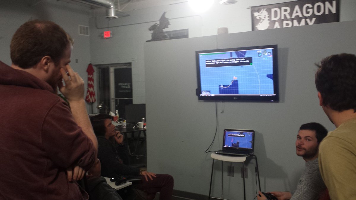 mscottmcbee's tweet image. .@crabowitz watching people play Project Tundra for the first time #ATLgameDev