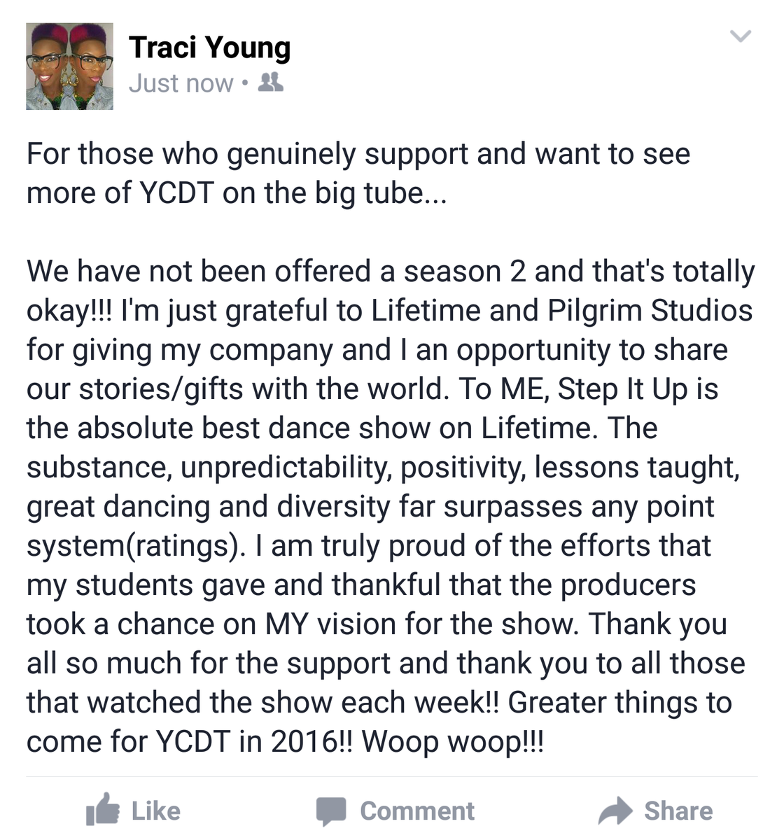 Supa_BlackGirl's tweet photo. Thank you all so much for supporting #YCDT and #StepItUp Greater is on the way! #SupaBlackGirl https://t.co/QObB9TD8Cw