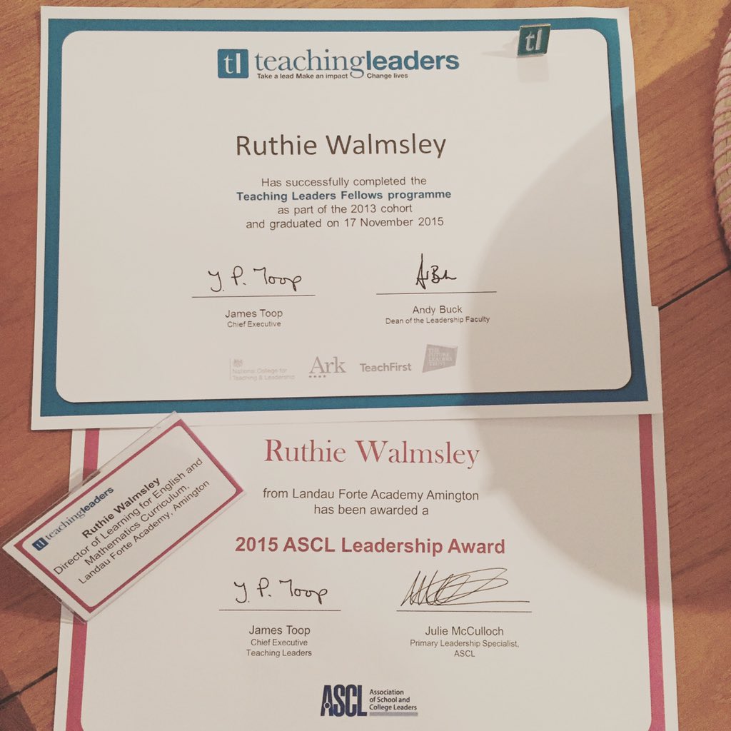 RubyTuesday84's tweet photo. Thanks @TeachingLeaders it's been a blast! Super proud to receive the @ASCL_UK leadership award! #TLGrad https://t.co/hTSXPAi9EP