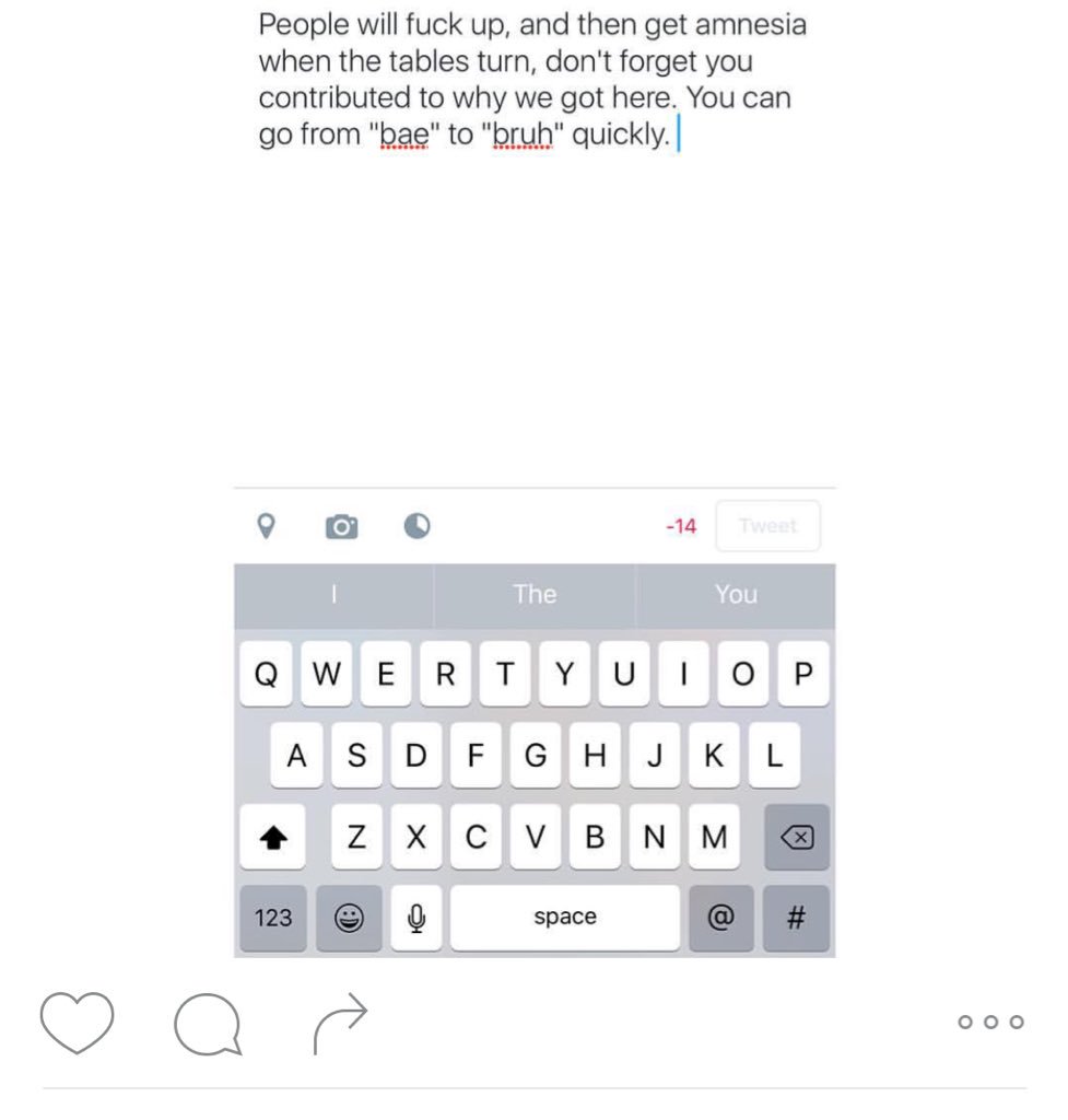 murraysmyname's tweet image. When old bae tries to take subliminal shots online then deletes. #ShowingVulnerability  #CantDeleteThisScreenShot