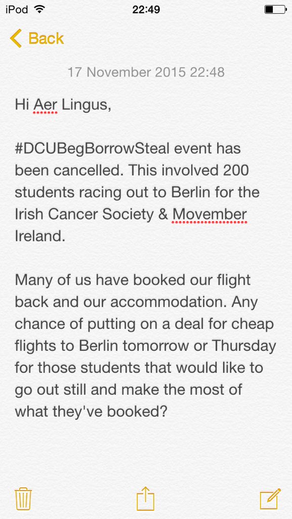 _BerlinBandits's tweet photo. Message to @AerLingus #DCUBegBorrowSteal https://t.co/4o9n3AYgiz