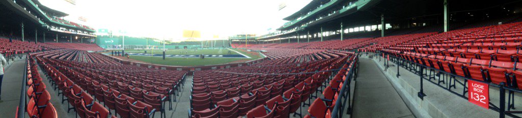 Not often you see a football field at Fenway park before going to a hockey game! #ultimatehockeytrip