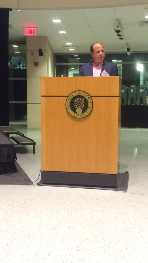 BryantCEO's tweet photo. Listening to @NYAJoes CEO Steve Silverstein at the Bryant E-Pitch Competition! #BUEPitch https://t.co/HVZZcMmeq1