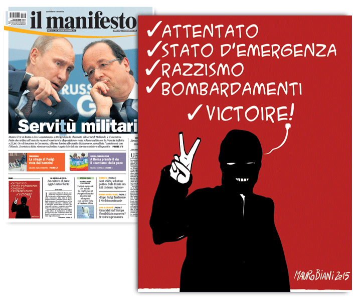 #Paris #terrorisme #war Fatto. Oggi per <a href="/ilmanifesto/">il manifesto</a>