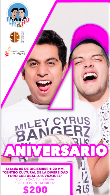 PepeYTeo's tweet photo. ¡Ya tenemos segunda fecha para celebrar el #AniversarioDePepeyTeo!
¡Tendremos invitados!
¡Corran por sus boletos! https://t.co/kPYLVhqmhk