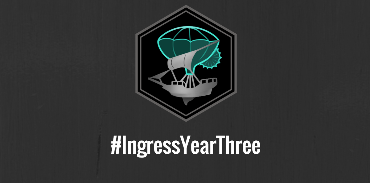 ingress's tweet photo. Join us in celebrating #IngressYearThree with the Vanguard medal, double AP, &amp; Hack output. https://t.co/kfgMUh9OiT https://t.co/CswStDyZsI