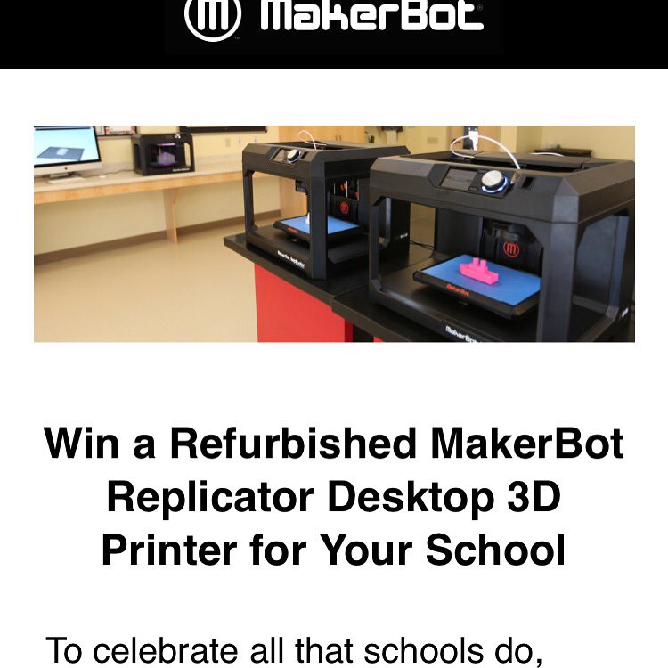 staschool50's tweet photo. St. Thomas wants a 3D maker bot printer! Help us achieve that by retweeting this post #WeNeedaMakerBot https://t.co/fcdrzmo5X3
