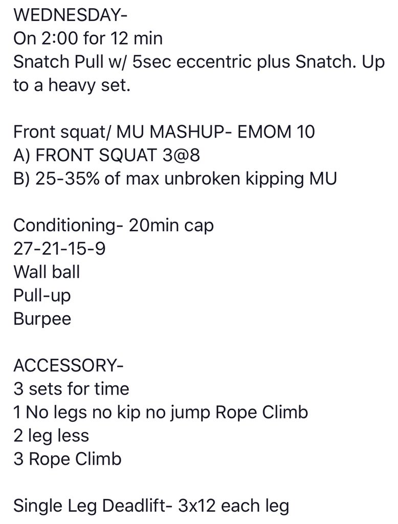 CrossFitForward's tweet photo. Wednesday's Programming https://t.co/yA8aEq9GhF