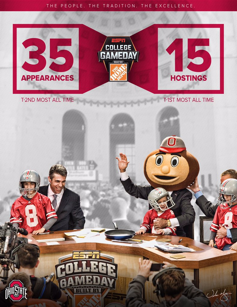 CoachUrbanMeyer's tweet photo. Looking forward to seeing an incredible atmosphere on Sat. morning. Great to have @CollegeGameDay back! Go Bucks! https://t.co/QlterG3Lj5