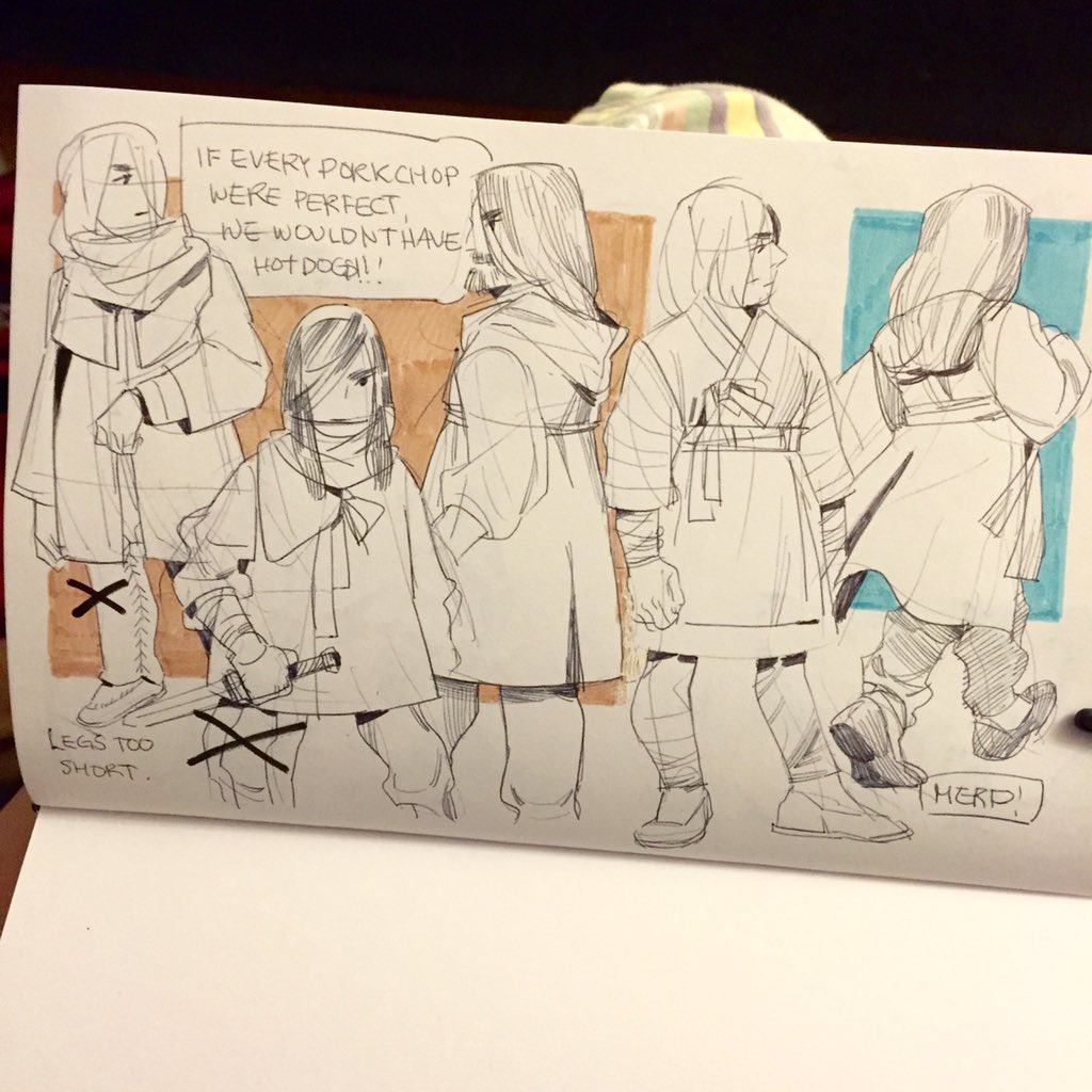 Drawings in between thumbs 