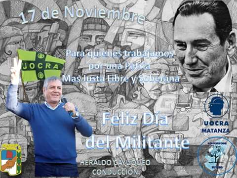 UocraMatanza's tweet photo. Feliz #DiaDelMilitante Compañer@s. A Militar más q nunca. Acá nadie se rinde @he_cayuqueo https://t.co/KLZyOkNKcH