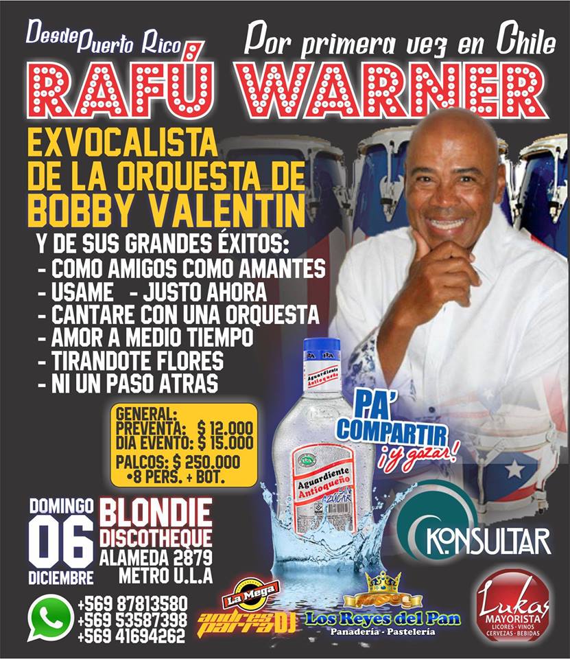 RafuWarner's tweet photo. En Diciembre nos vemos Chile @SalsaEnChile https://t.co/2sqN5DyBwl