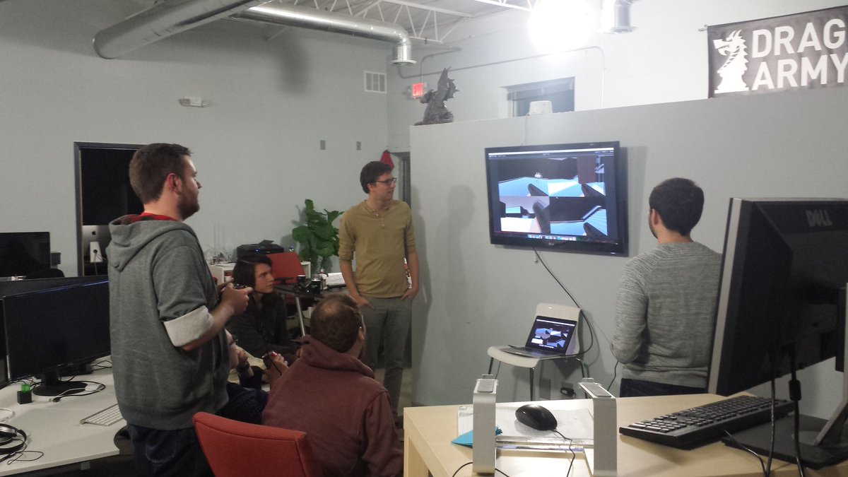mscottmcbee's tweet image. .@PRosset getting some play testing in with #ATLgameDev