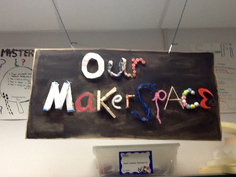 evieodor's tweet image. Sign above the supplies in my classroom, but during our maker time (PAT) we&apos;re working all over the room. #chccschat