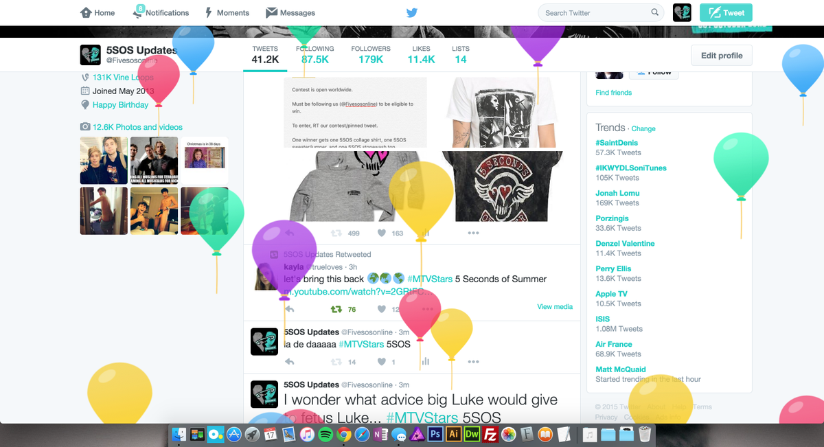 @ my co-owners -- OKAY WHO'S FUCKING BIRTHDAY IS IT ON HERE lmao (Laurel?) #MTVStars 5SOS