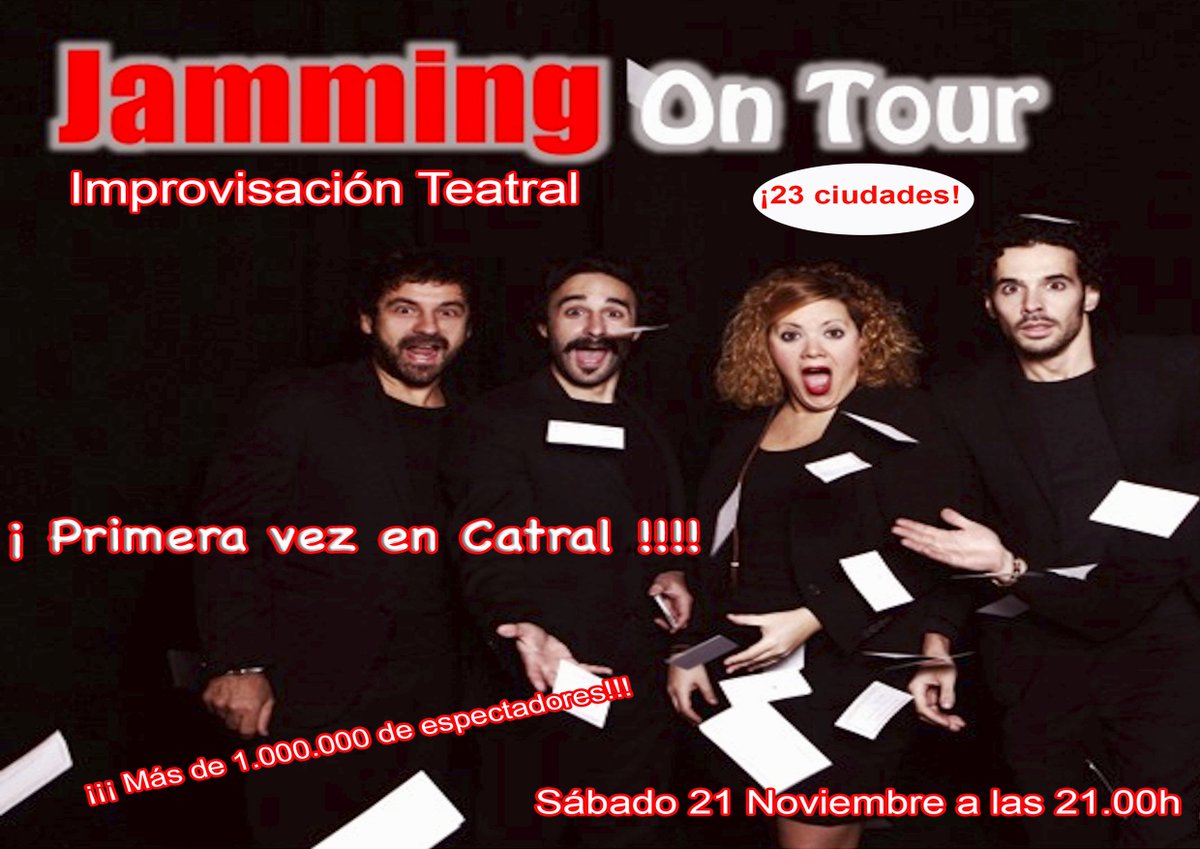 aytodecatral's tweet photo. No te pierdas el espectáculo teatral más original "Jamming on tour" el 21 de nov https://t.co/cdSIveux3d https://t.co/nx6PwJuFHg