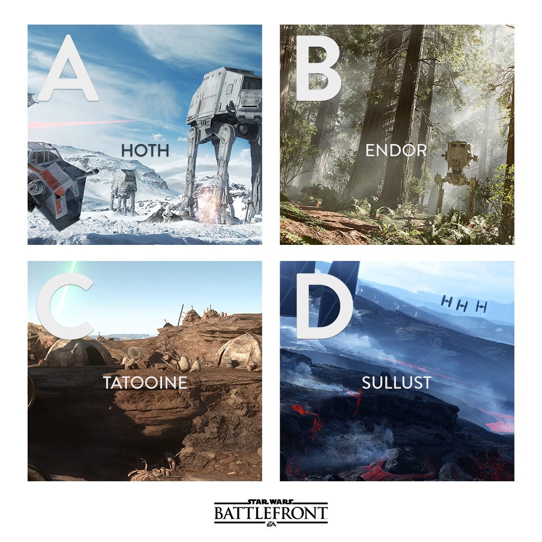 EAStarWars's tweet photo. Which planet have you enjoyed the most so far playing #StarWarsBattlefront? https://t.co/uasmMnfcgI