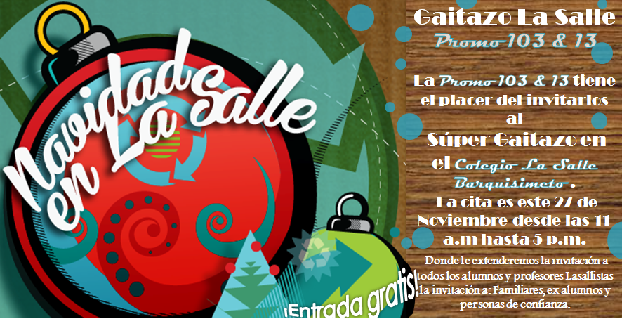 promo103ls's tweet photo. Parradón La Salle 2015!! Activate con nosotros este 28 de Noviembre desde las 11 a.m hasta las 5 p.m https://t.co/Lz3Q2ccowj