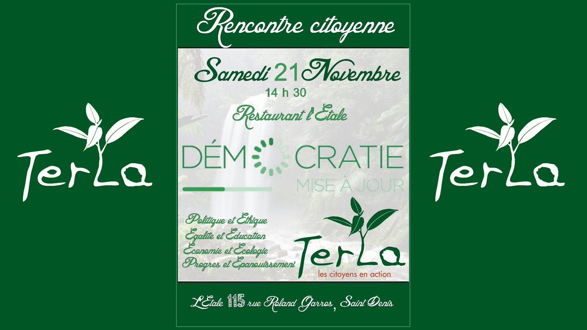 TerlaReunion's tweet photo. Et vous, la démocratie citoyenne ça vous tente ????
https://t.co/Bia6yNXHPM https://t.co/1gFrKjymDp