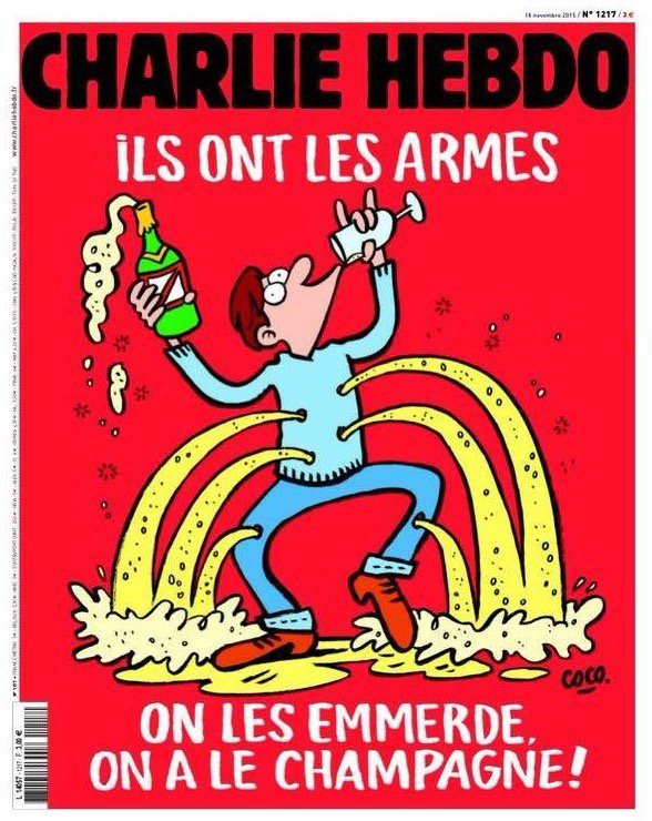 PakistaniAA's tweet photo. "They have weapons. Fuck them. We have champagne." #charliehebdo #jesuischarlie #Paris #Isis #fuckthem https://t.co/LM5dfWxFzA