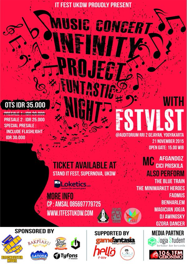 #acaraJogja Music Concert <a href="/ITFEST_UKDW/">ITFEST UKDW</a> "Infinity Project" w/ <a href="/FSTVLST/">festivalist =</a> 21 Nov.2015, Info->> acaraapa.com/konser-infinit…