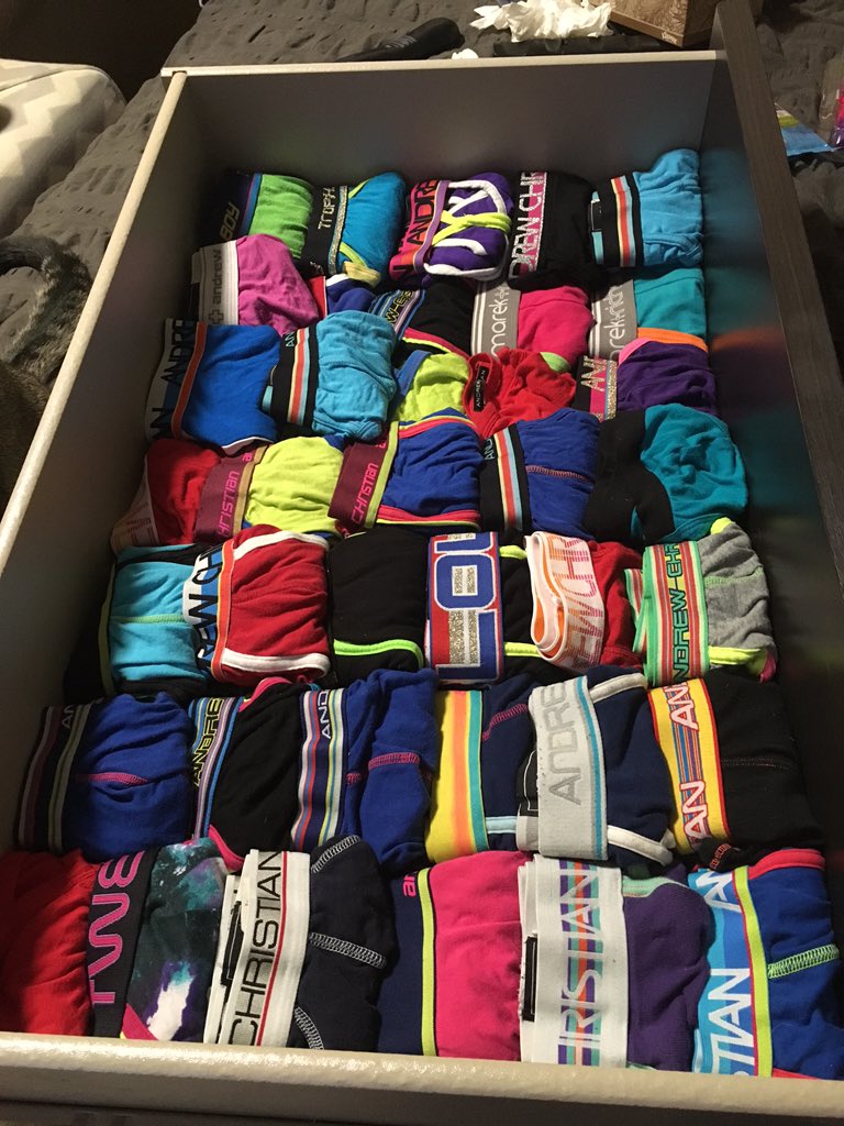 thatgayblonde's tweet image. That moment when you &amp;amp; your boyfriends underwear drawer is double stacked w only @andrewchristian #GogoProblems
